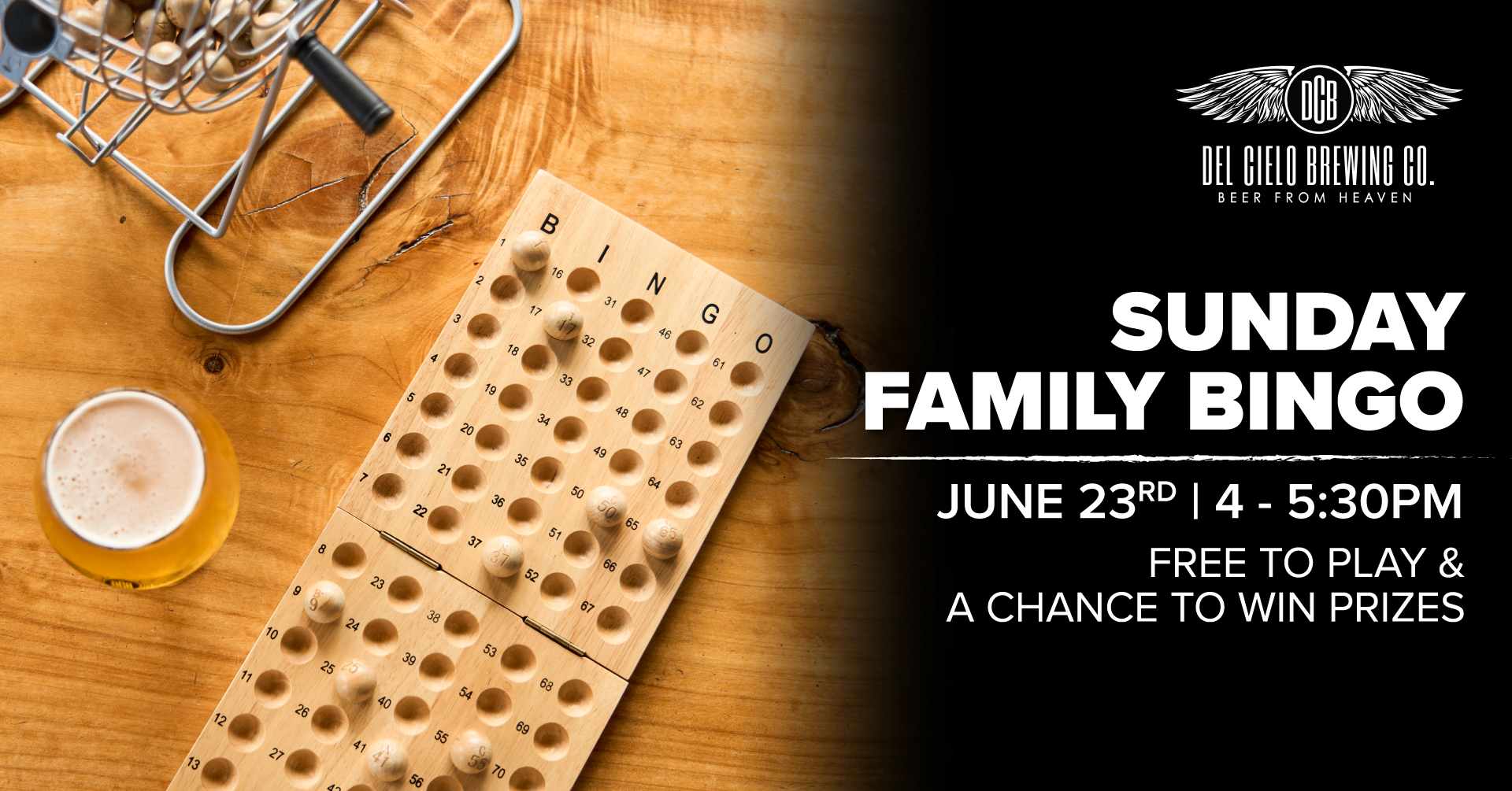 Sunday Family bingo june 23 4-5:30pm