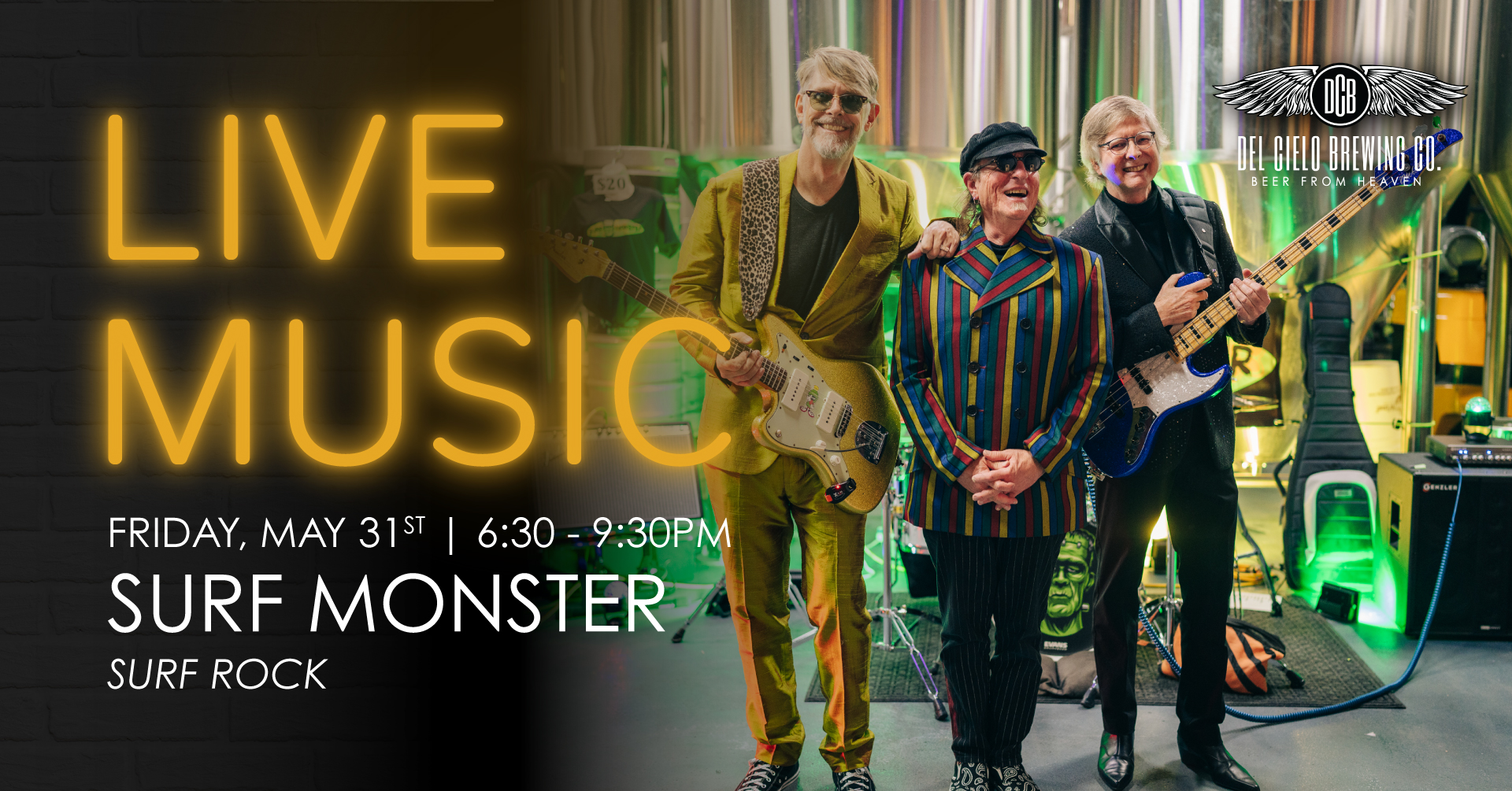 surf monster Surf rock may 31st 6:30 -9:30PM