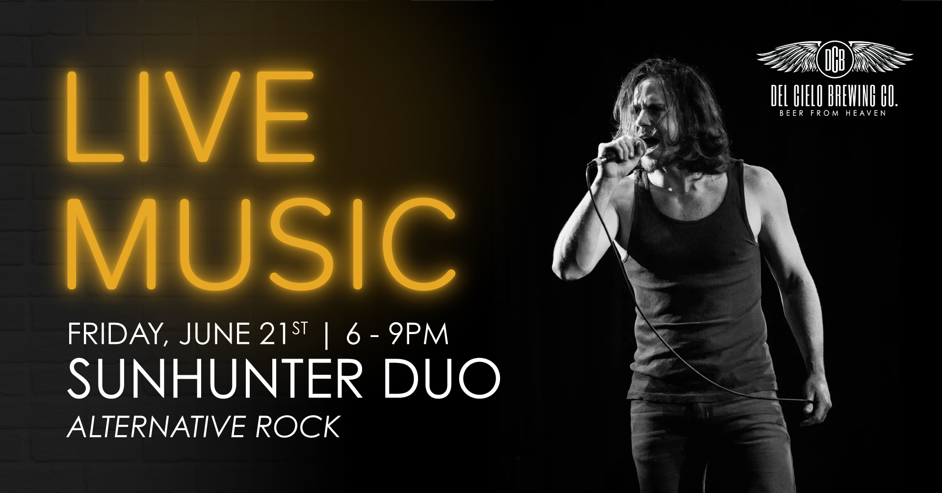 live music sunhunter duo alternative rock june 21st 6-9PM