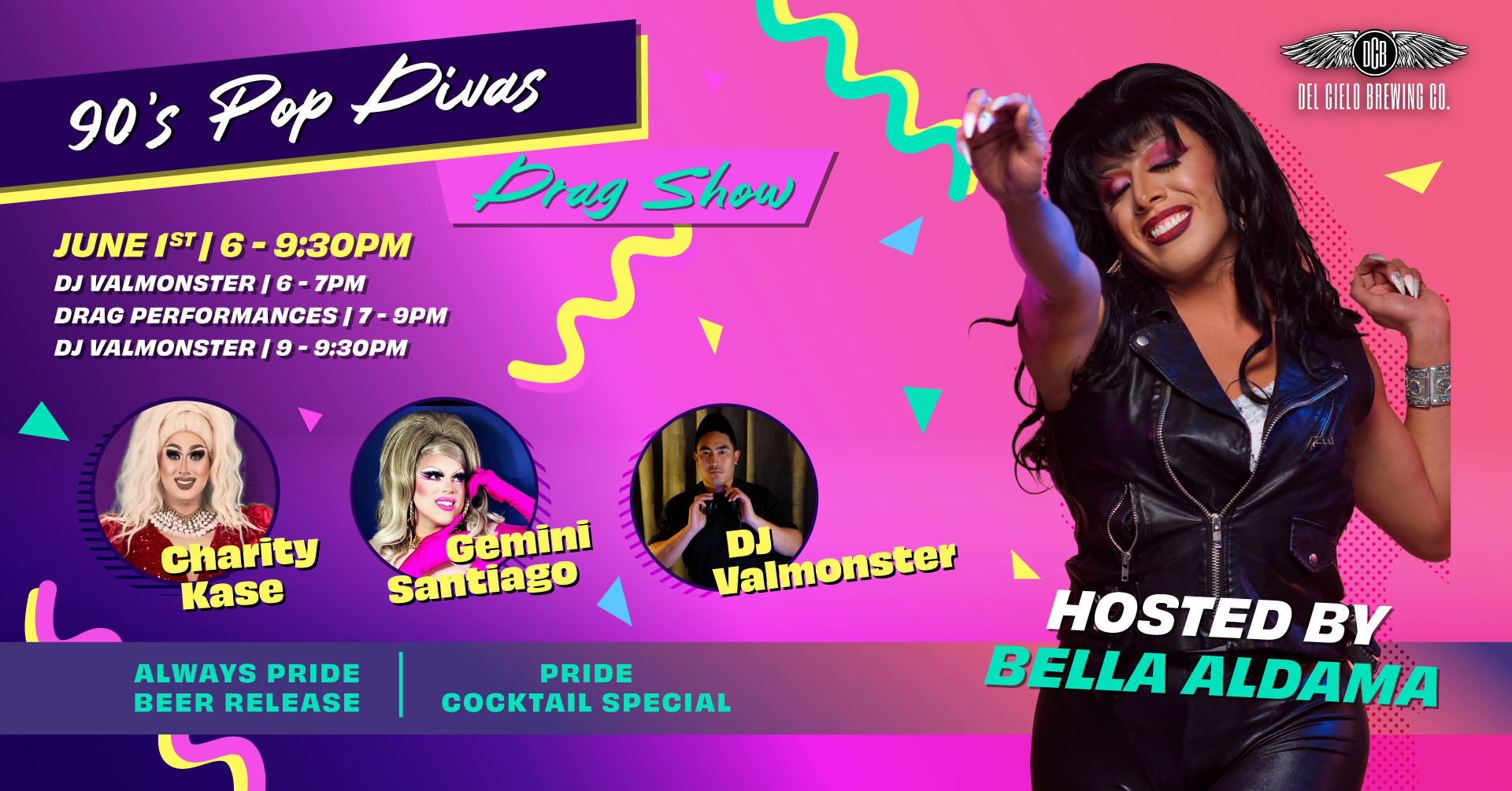 90's pop divas drag show june 1st - hosted by bella aldama