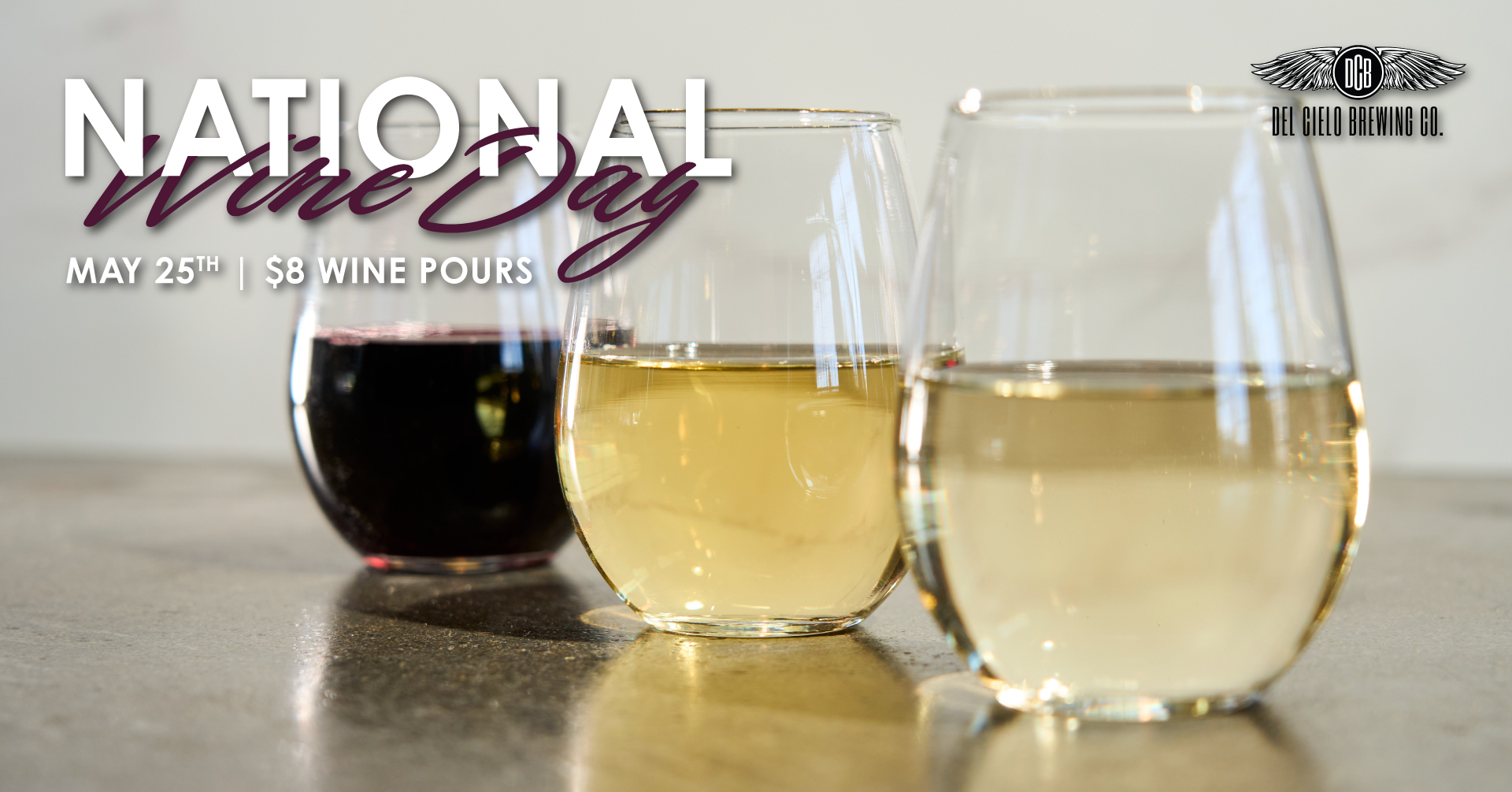 national wine day promotion 8 wine glasses