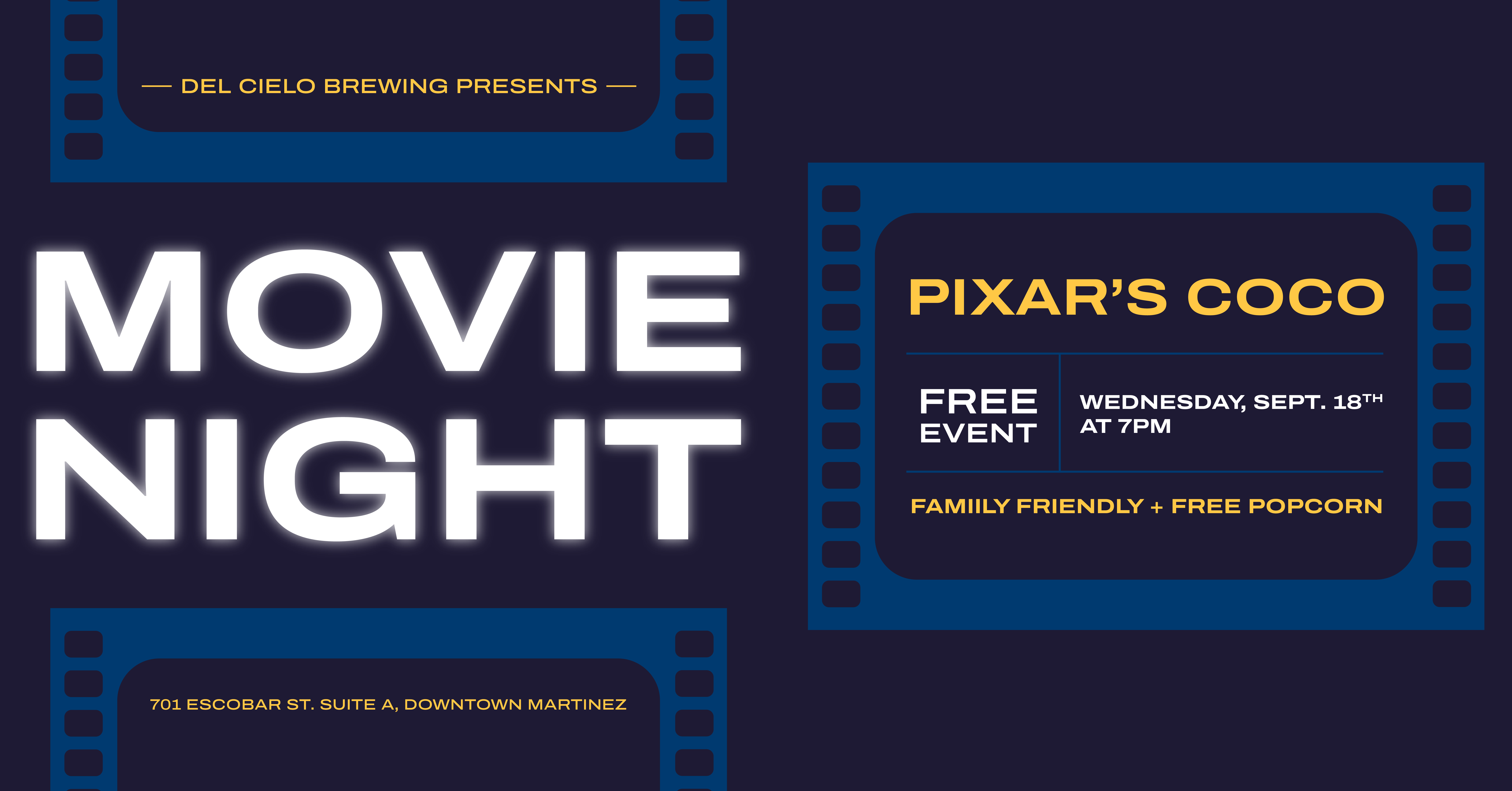 free movie night pixar's coco sept 18th 7pm