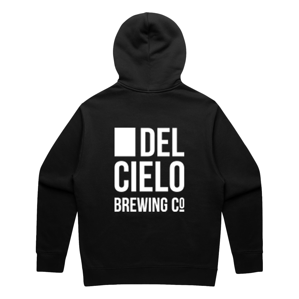 del cielo square logo zip hoodie