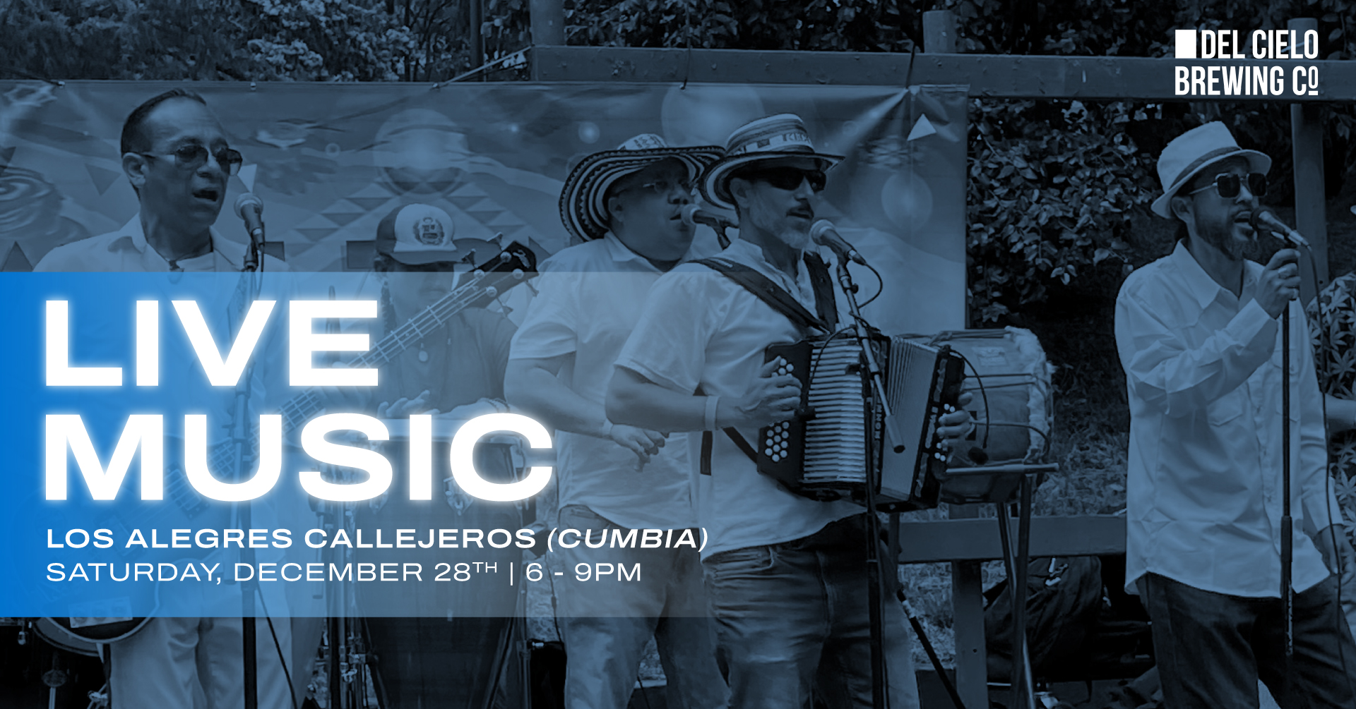 live music los alegres callejeros cumbia 12/28