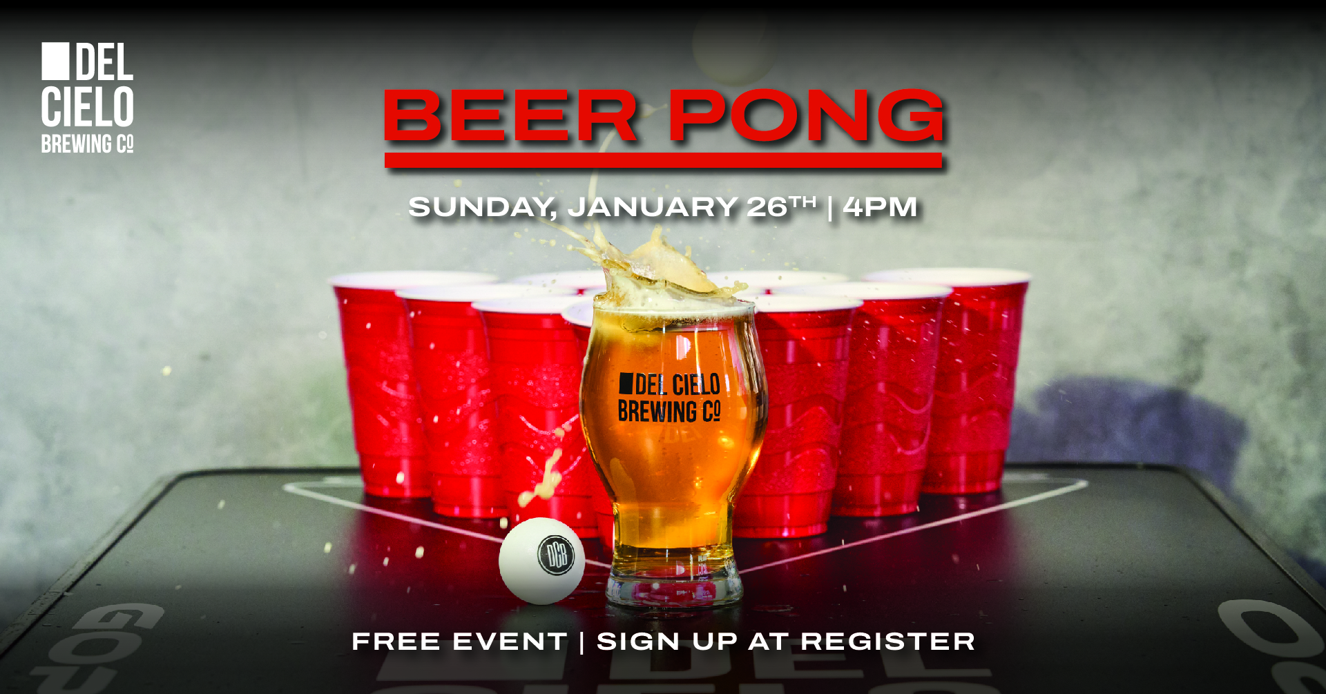 beer pong tournament free to play 4-6pm