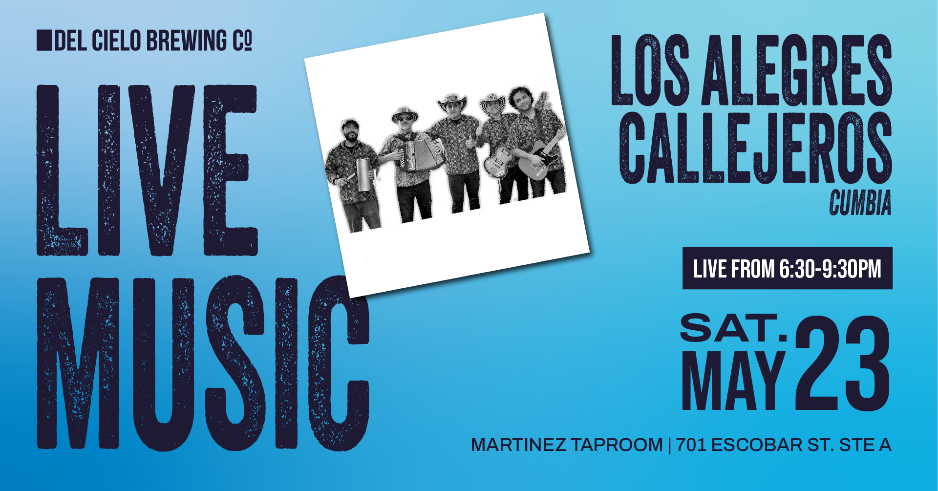Los Alegres Callejeros in MTZ on May 23rd at 6:30pm