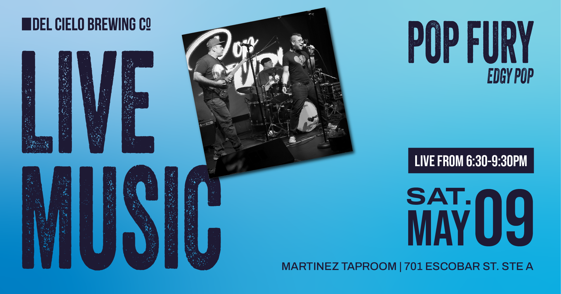 Pop Fury on May 9th in MTZ at 6:30pm