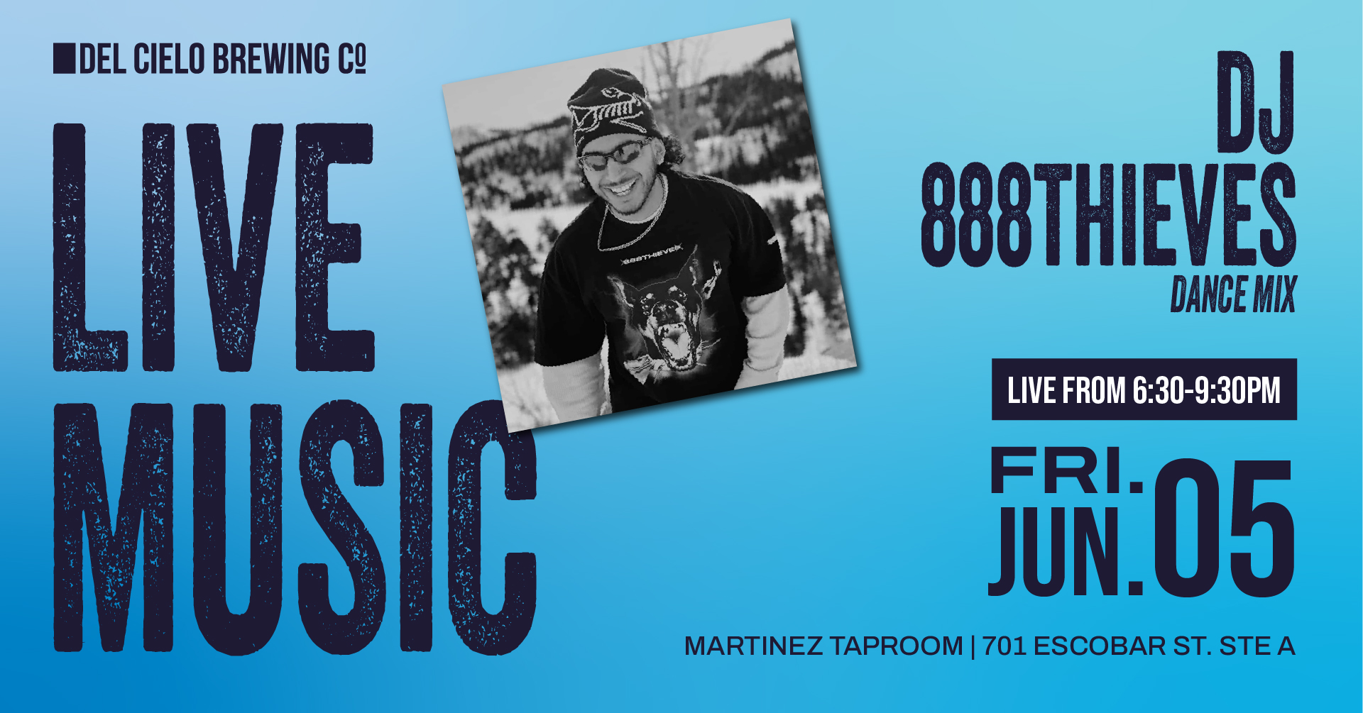 dj 888thieves in MTZ on june 5th at 6:30PM