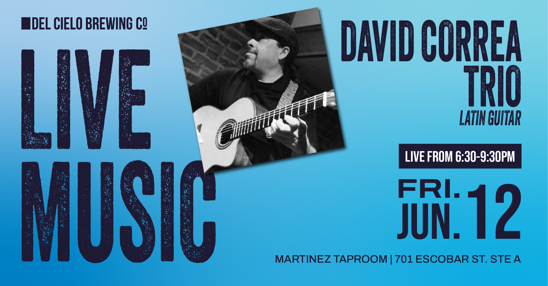 david correa trio in MTZ on june 12th at 6:30PM