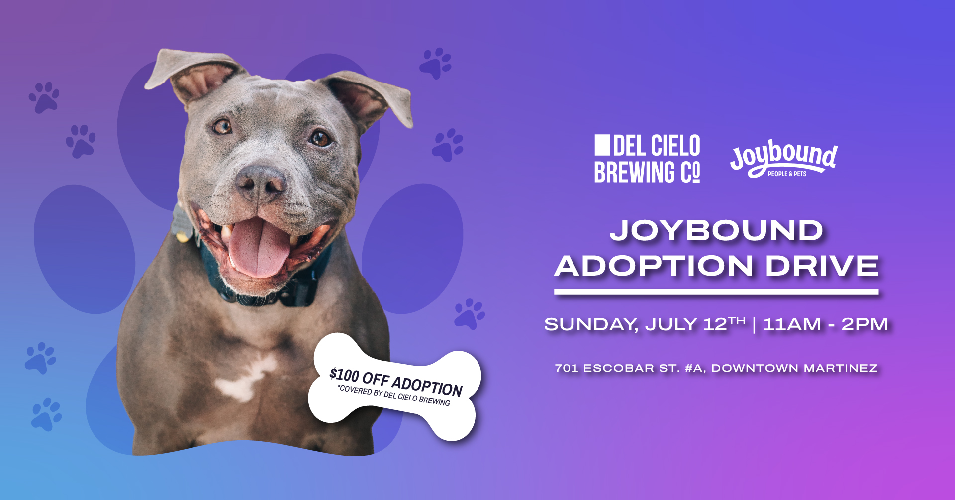 joybound adoption drive on 7/12 at 11am