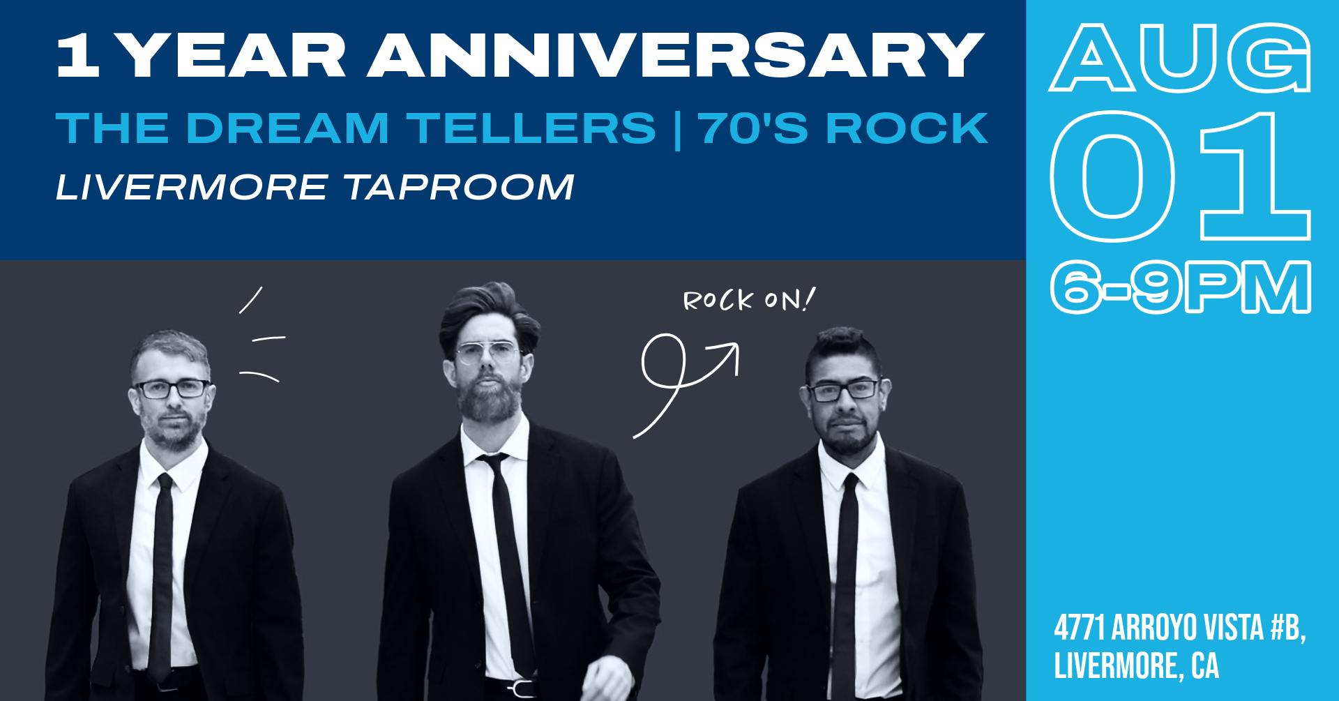 The Dream Tellers 70s rock livermore anniversary august 1st