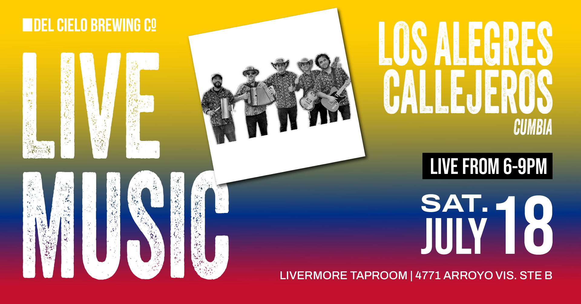 independence of colombia in LVM with los alegres callejeros at 6PM