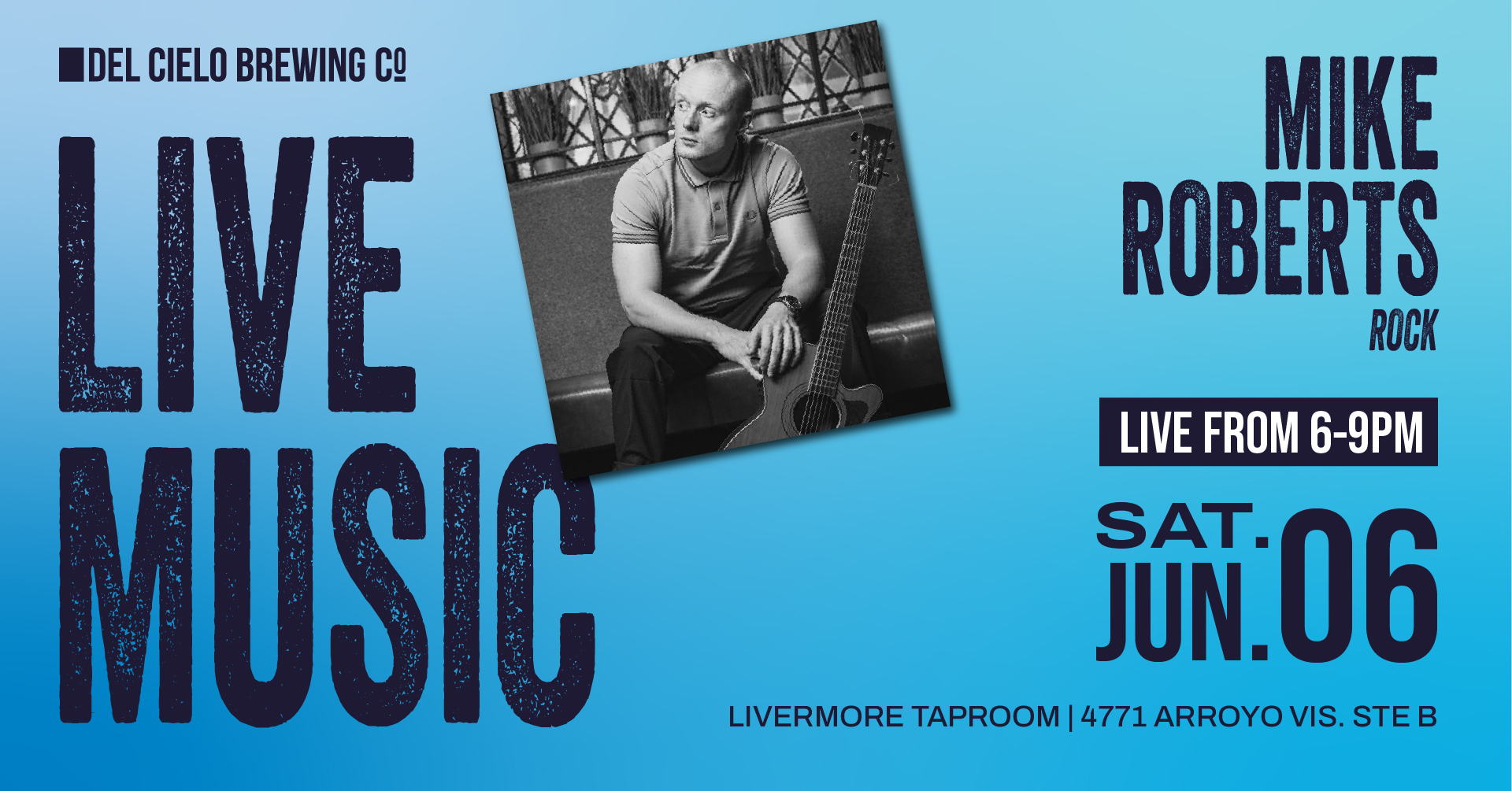 Mike Roberts solo rock artist in LVM on June 6th at 6PM