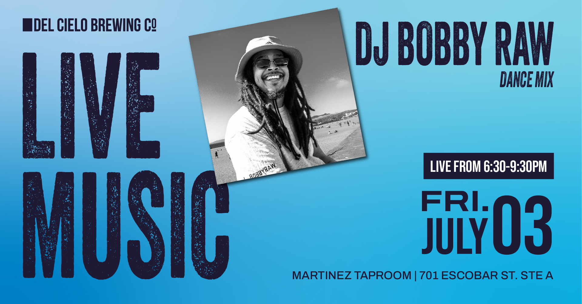 DJ Bobby Raw dance mix on july 3rd in MTZ at 6:30pm