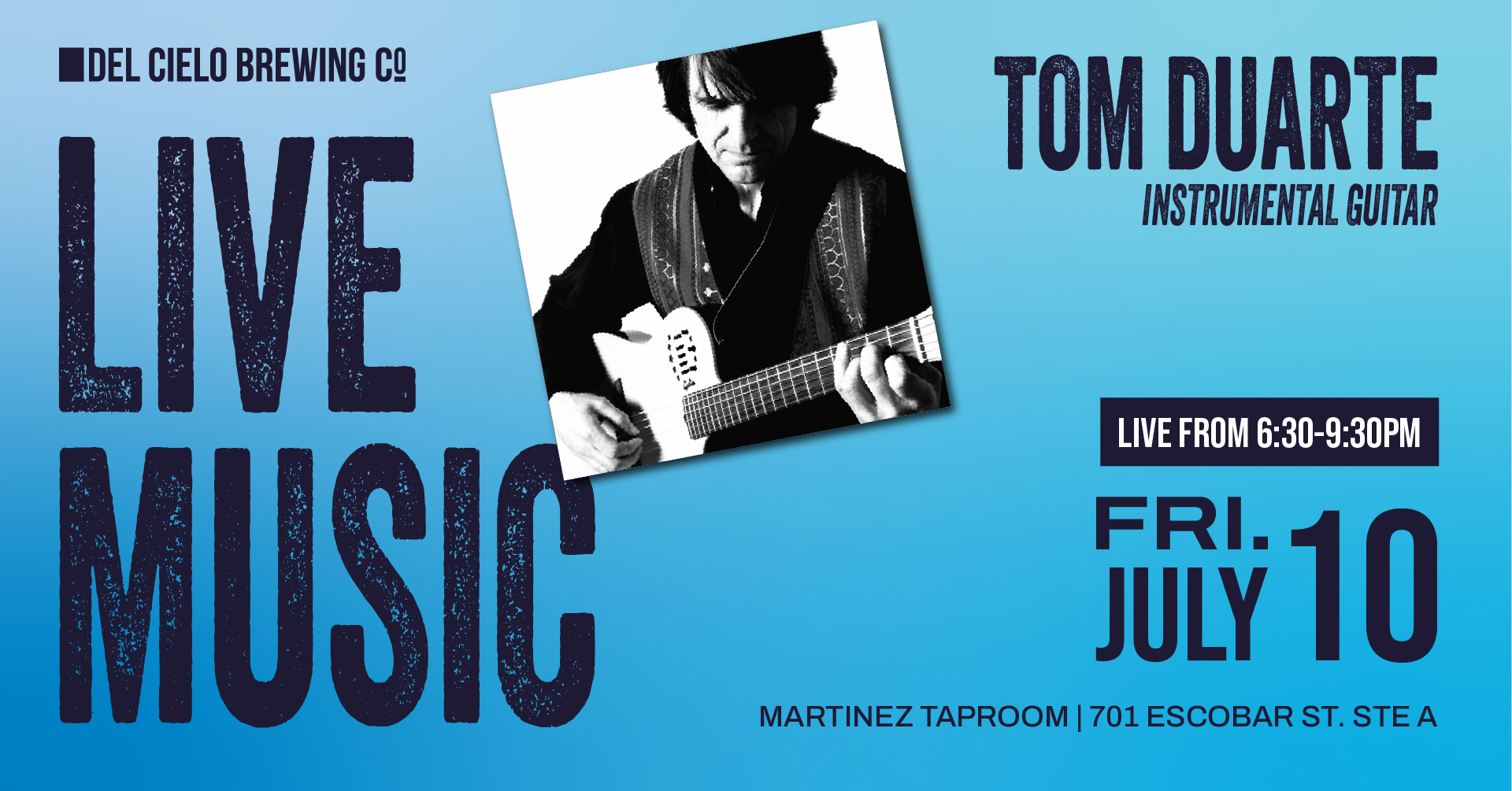 Tom Duarte Live music in mtz on july 10th at 6:30PM