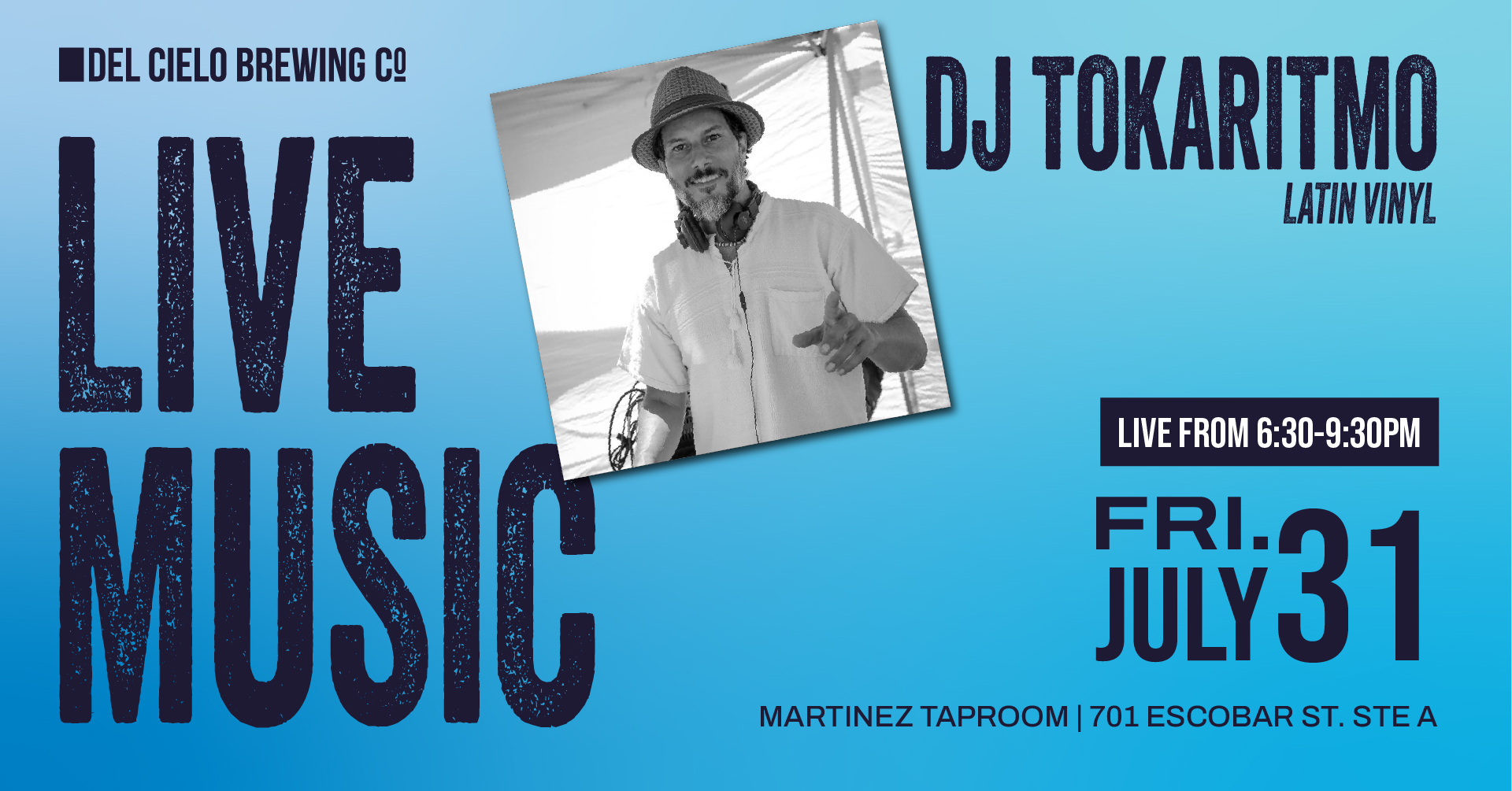 Dj tokaritmo in MTZ on july 31st at 6:30PM